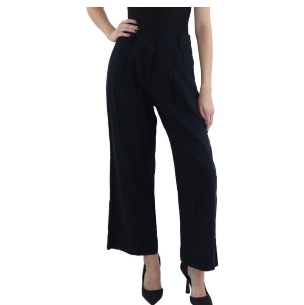 A&F Abercrombie & Fitch Linen Trouser Ultra High Wide Leg Pant 27S Short